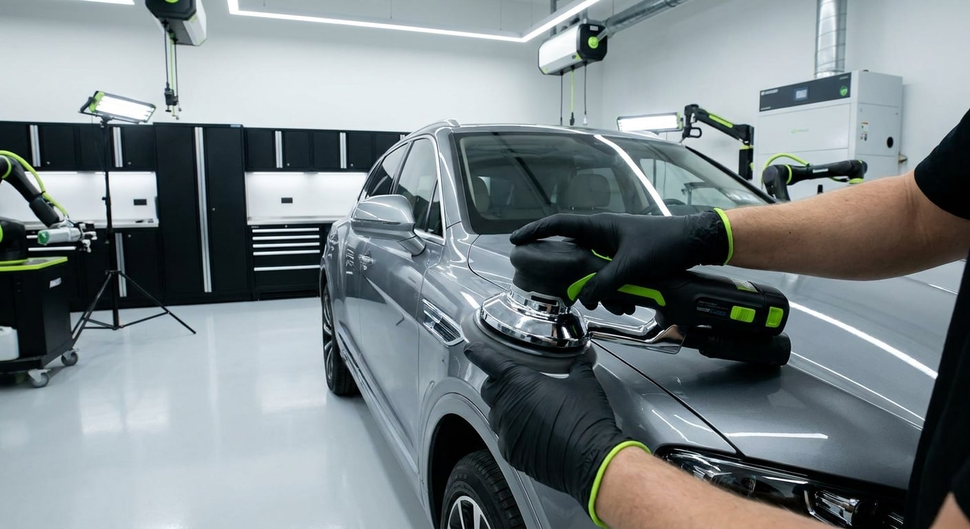 Técnico de AUTO SERVICIOS LAMS reparando la carrocería de un vehículo en Los Algarrobos, Chiriquí